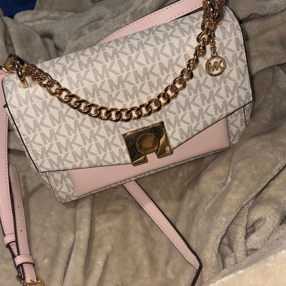 Michael Kors Light Pink and Gray Crossbody Bag